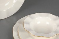 Set de masa din portelan 24 piese Hermia, crem si auriu - 10