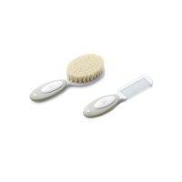 Set perie din peri naturali si pieptene Jane bej - 3