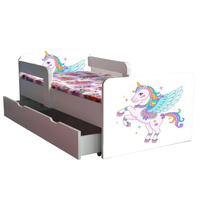 Pat pentru copii Unicorn, cu sertar si saltea, 2-12 ani, 160x80 cm - 2