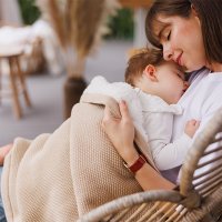 Paturica pentru copii Babyono Crem din bumbac cu polar 75x100 cm - 4