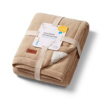 Paturica pentru copii Babyono Crem din bumbac cu polar 75x100 cm - 7
