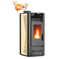 Semineu pe peleti Fornello SOPHIA WI-FI 11 kW cu telecomanda si conectivitate Wi-Fi, culoare Ivory - 1