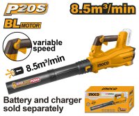 Suflanta Ingco CABLI20428 pentru Frunze - Motor Brushless 20V Fara Acumulator - 1