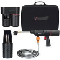 Kit 4 in 1 pentru auto: compresor, aspirator, spalator si incarcator wireless - 1