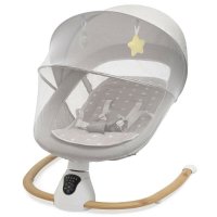 Sezlong balansoar Smart New Baby, 0 luni+, pana la 9 kg, cu cronometru si detector de miscare, 5 viteze de leganare, sunete si jucarii, Grey - 1