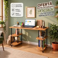 Birou Corbi Homs cu Rafturi Metalice, Dimensiuni 120x72x60 cm - 1