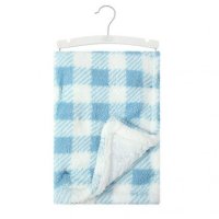 Paturica moale pentru bebelusi 76 x 102 cm model carouri bleu - 2