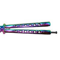 Briceag de antrenament, model fluture, Rainbow Stylish, 23.5 cm, multicolor, husa inclusa - 2