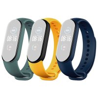 Set de 3 curele pentru Bratara fitness Xiaomi Mi Band 5 - Verde, Galben, Albastru - 1