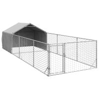 Canisa exterioara din otel galvanizat 6x2x1,5 m pentru caini - 1