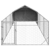 Canisa exterioara din otel galvanizat 6x2x1,5 m pentru caini - 3