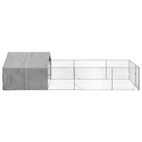 Canisa exterioara din otel galvanizat 6x2x1,5 m pentru caini - 4