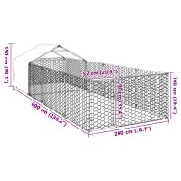 Canisa exterioara din otel galvanizat 6x2x1,5 m pentru caini - 8