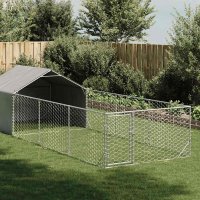 Canisa exterioara din otel galvanizat 6x2x1,5 m pentru caini - 2