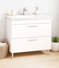 Baza si Lavoar 867, 80 cm, Alb cu Sertare - 1