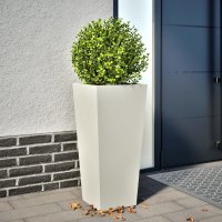 Jardiniera de gradina din otel alb, 35x35x75 cm - 2