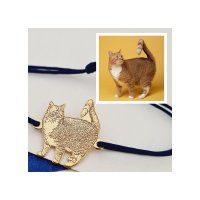 Bratara personalizata cu fotografia pisicii tale - Argint 925 placat cu Aur Galben 18K - Snur reglabil - 1