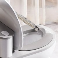 Olita tip minitoaleta pentru copii Little Mom Blue cu sunete, colac din PVC, vas colector detasabil, capac rabatabil cu functie de spatar si suport pentru servetele, dimensiuni 27x22x32 cm - 6