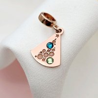 Charm Personalizat de Craciun - Brad cu Globuri - Argint 925 Placat cu Aur Roz 18K si Cristale Swarovski - 1
