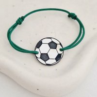 Bratara Minge Fotbal - Argint 925, snur reglabil - 1