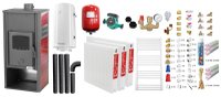 Pachet complet pentru incalzire si apa calda - Termosemineu Fornello Roma E, 22 kW, 49x45x103 cm - 1