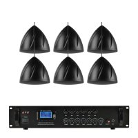 Sistem audio Power Dynamics PDS40B cu 6 boxe suspendabile negre, Bluetooth, USB si FM - 1