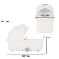 Carucior 2 in 1 pentru copii PetiteMars Scout Crem Cappuccino cu landou pliabil, reversibil, spatar si suport de picioare reglabile, maner ajustabil, accesorii, pana la 22 kg, 0 luni+ - 3