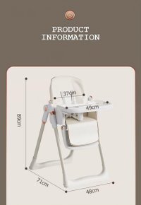 Scaun de masa pentru copii, Little Mom, multifunctional 3 in 1, pliabil, cu Tavita dubla extensibila, cu roti, cos pentru accesorii si husa detasabila, dimensiune 71 x 48 x 89 cm, Grey - 3