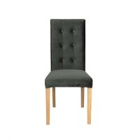 Scaun living TEO LUX, picioare lemn natur, stofa gri inchis, 46x60x98 cm - 1