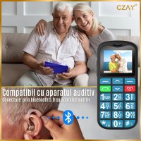 Telefon Mobil Seniori cu Taste Mari CZAY, 4G, Meniu in Limba Romana, Volum Mare, Buton SOS, Autonomie 7 Zile, Albastru - 4