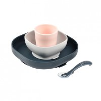 Set de masa silicon Beaba 4 piese Night Blue - 3