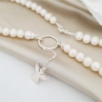 Lantisor cu Perle - Atingere de inger - Model sirag perle cu lantisor in prelungire - Argint 925 - 1