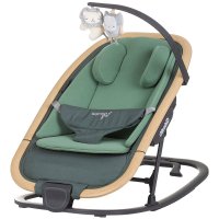 Scaunel balansoar Chipolino Senso Basil Wood cu spatar reglabil, bara de jucarii, suport pentru cap, centuri de siguranta, pliere compacta - 5