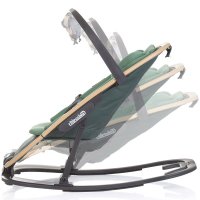 Scaunel balansoar Chipolino Senso Basil Wood cu spatar reglabil, bara de jucarii, suport pentru cap, centuri de siguranta, pliere compacta - 2