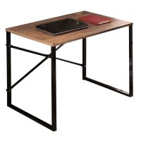 Set birou de studiu Uni 4 - 3 piese Nuc si Negru pentru birou modern - 3
