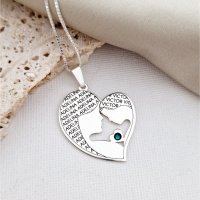 Lantisor Inima - Mama si fiu - Argint 925 cu cristal Swarovski - 1