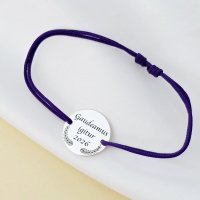Bratara Graduation Gaudeamus Igitur din Argint 925 cu Banut de 15 mm si Snur Reglabil - 1