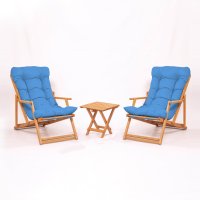 Set masa si scaune de gradina (3 piese) My007 Albastru 40x40x40 cm - 1