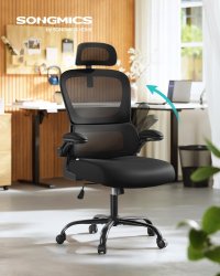 Scaun de birou Songmics Negru 64.5x71.5x121.5 cm - 1