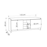 Dulap de pantofi cu banca Zulla Stejar 110x43x37 cm - 4