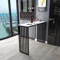 Masa de bucatarie tip bar Alb si Negru, 120 cm - 1