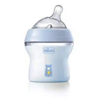 Biberon Chicco Natural Feeling Anticolici 150 ml, Albastru, Cu Tetina Din Silicon Moale, Fara BPA, Ideal Pentru Nou-nascuti - 1