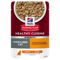 HILL'S Science Plan Healthy Cuisine Sterilised, Pui și Tocană de Legume, plic hrană umedă pisici sterilizate, 80g - 2
