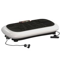 Placa vibratoare HOMCOM cu 99 de trepte si 2 benzi de fitness, 73 x 40 x 13 cm, Alb si Negru - 1
