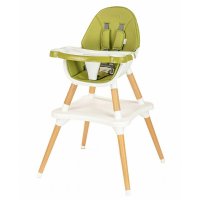 Scaun de masa multifunctional Grace New Baby, din lemn, pentru 6-36 luni, capacitate 15 kg, conform EN 14988:2017-10, culoare verde - 1
