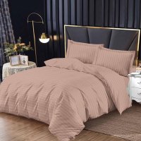 Lenjerie Damasc cu elastic 180x200 Bright V6 Bej inchis (Finet) - 1