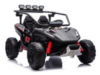 UTV electric pentru 2 copii Kinderauto Vector V2 Dune-Buggy, 220W, 12V, roti moi, scaun tapitat, echipat premium, negru - 1