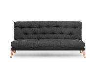 Canapea extensibila SAKI, 3 locuri, gri inchis, 185x82x92 cm - 1