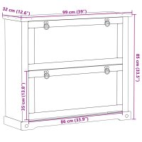 Dulap pentru Pantofi Corona, 99x32x85 cm, din Lemn Masiv de Pin - 9