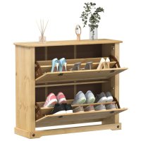Dulap pentru Pantofi Corona, 99x32x85 cm, din Lemn Masiv de Pin - 2